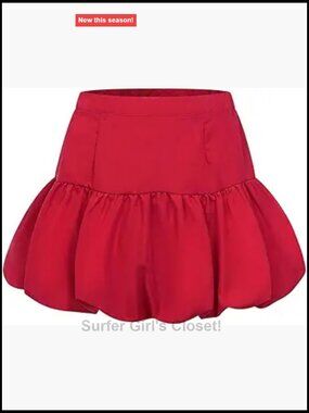Y2K Bubble Mini Skirt High Waisted A Line Ruffle Puffy Party Skirt